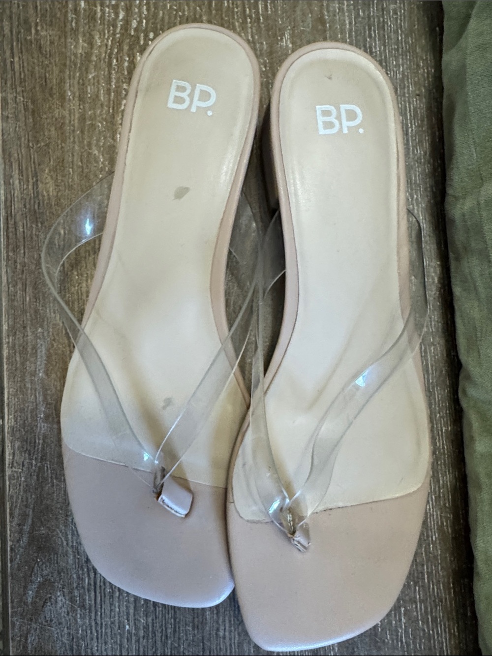 bp Blush Clear-Strap Slide Sandals